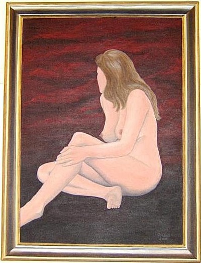 Die Träumende - Acryl auf Leinwand,  60x80 cm