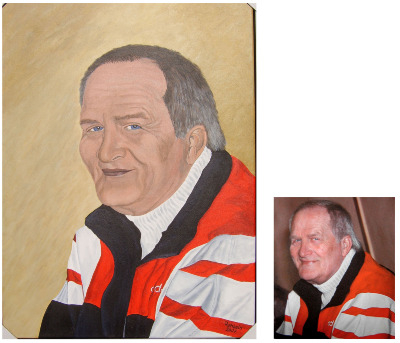 Portrait "Sporttrainer" , Acryl auf Leinwand, 70x50 cm, Auftragsarbeit